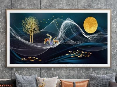 File gốc File tranh hiện đại pha lê gương KF95927 (in tráng gương) sang trọng