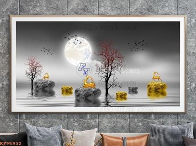 File gốc File tranh hiện đại pha lê gương KF95932 (vector) cho in ấn