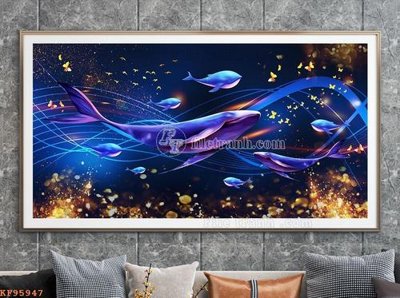 File gốc File tranh hiện đại pha lê gương KF95947 (in lụa) tranh thuận buồm