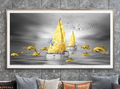 File tranh File tranh hiện đại pha lê gương KF95963 (ảnh gốc) in trần 3D