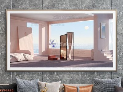 File gốc File tranh hiện đại pha lê gương KF95980 (trang trí) cho phòng khách