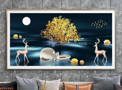 File ảnh File tranh hiện đại pha lê gương KF95983 (gốc) in standee