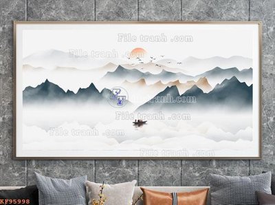 File tranh gốc PSD File tranh hiện đại pha lê gương KF95998 còn nguyên layer