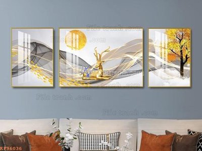 File tranh trang trí File tranh hiện đại pha lê gương KF96036 (file gốc)