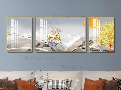 File tranh File tranh hiện đại pha lê gương KF96037 (bản gốc) in canvas