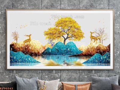 Ảnh gốc File tranh hiện đại pha lê gương KF96043 (siêu chi tiết) để in ấn