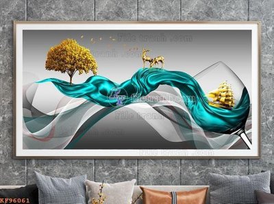 File PSD File tranh hiện đại pha lê gương KF96061 (nguyên bản) cho thiết kế