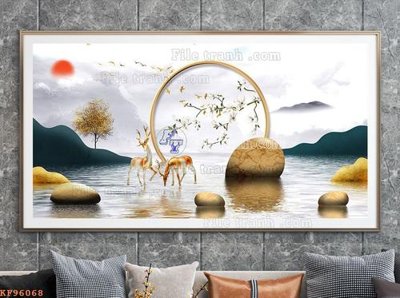 File gốc File tranh hiện đại pha lê gương KF96068 (in 3D) nghệ thuật