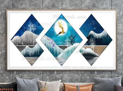 File gốc in mica File tranh hiện đại pha lê gương KF96076 chất lượng