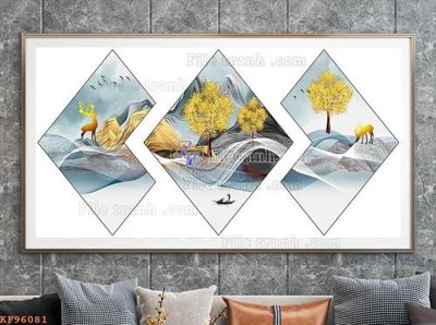 File tranh File tranh hiện đại pha lê gương KF96081 (ảnh gốc) in trần 3D