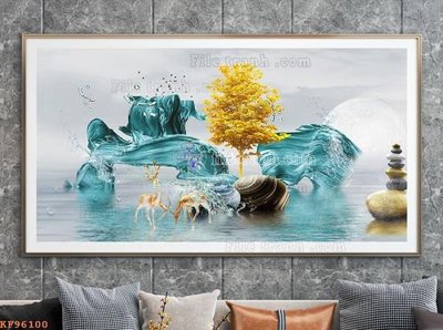 Tải file gốc File tranh hiện đại pha lê gương KF96100 (bản PSD) còn layer