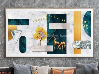 File tranh File tranh hiện đại pha lê gương KF96108 (bản gốc) trang trí văn phòng