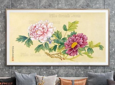 File in trần File tranh hiện đại pha lê gương KF96117 (bản gốc) bầu trời