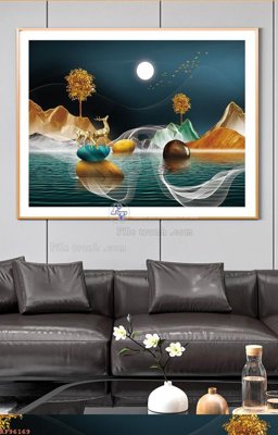 Tải file File tranh hiện đại pha lê gương KF96169 (PSD) cho in ấn quảng cáo