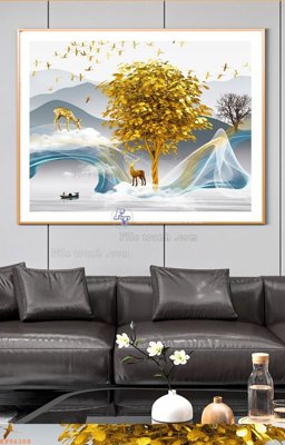 Tải file File tranh hiện đại pha lê gương KF96208 (PSD) cho in ấn quảng cáo