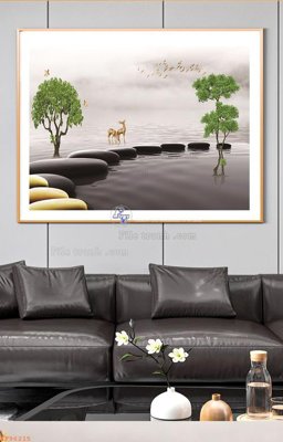 File tranh File tranh hiện đại pha lê gương KF96215 (gốc) chủ đề thành phố