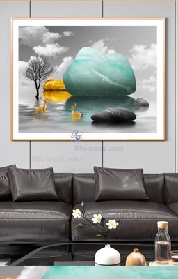 File tranh gốc PSD File tranh hiện đại pha lê gương KF96235 còn nguyên layer