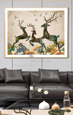 File gốc File tranh hiện đại pha lê gương KF96240 (in lụa) tranh phong thủy