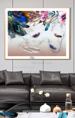 File tranh File tranh hiện đại pha lê gương KF96246 (bản gốc) treo quán cafe