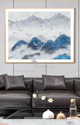 File tranh in trần 3D File tranh hiện đại pha lê gương KF96260 (ảnh gốc)