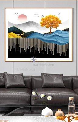 Ảnh gốc File tranh hiện đại pha lê gương KF96287 (độ nét cao) in tráng gương