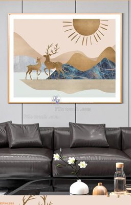 File tranh File tranh hiện đại pha lê gương KF96288 (bản gốc) in lụa dán tường