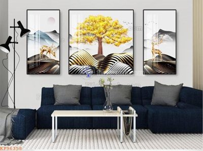 File in trần File tranh hiện đại pha lê gương KF96358 (file gốc) xuyên sáng