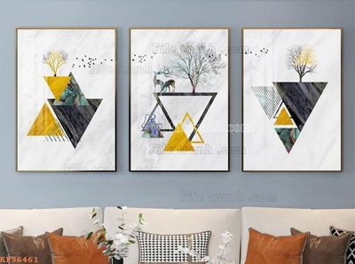 File tranh File tranh hiện đại pha lê gương KF96461 (bản gốc) in lụa dán tường