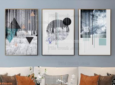 File in ấn chuyên nghiệp File tranh hiện đại pha lê gương KF96496 (file gốc)