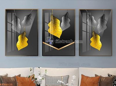 Tải file File tranh hiện đại pha lê gương KF96525 (gốc) chủ đề hoa sen