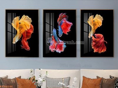 File in trần File tranh hiện đại pha lê gương KF96546 (file gốc) xuyên sáng