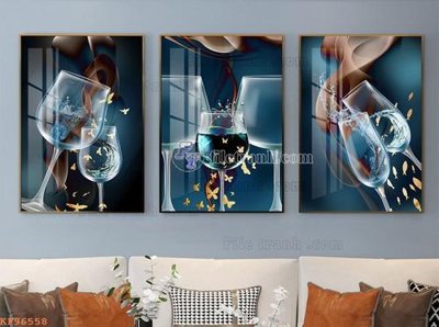 File tranh File tranh hiện đại pha lê gương KF96558 (gốc) phong cách tối giản