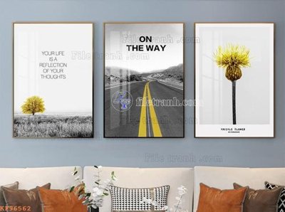 File gốc in mica File tranh hiện đại pha lê gương KF96562 chất lượng