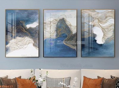 File ảnh File tranh hiện đại pha lê gương KF96617 (gốc) in decal dán tường