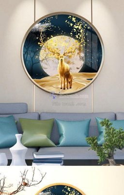 Download file File tranh hiện đại pha lê gương KF96630 (gốc) in mica bàn thờ