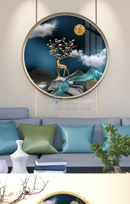 File tranh File tranh hiện đại pha lê gương KF96658 (gốc) phong cách tối giản