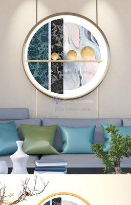 File gốc File tranh hiện đại pha lê gương KF96726 (in lụa) hoa văn cổ điển