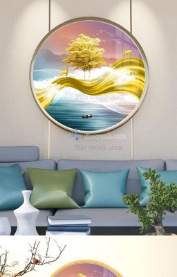 Tải file File tranh hiện đại pha lê gương KF96738 (gốc) làm tranh trang trí