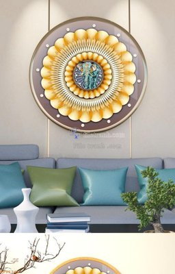 File gốc File tranh hiện đại pha lê gương KF96744 (in lụa) trang trí tường