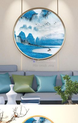 File in trần File tranh hiện đại pha lê gương KF96756 (bản gốc) trời sao