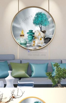 File tranh File tranh hiện đại pha lê gương KF96757 (gốc) in vải canvas