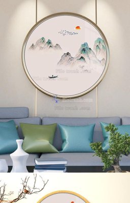 File tranh File tranh hiện đại pha lê gương KF96768 (bản gốc) in lụa dán tường