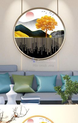 File gốc in ấn File tranh hiện đại pha lê gương KF96799 chuẩn màu CMYK