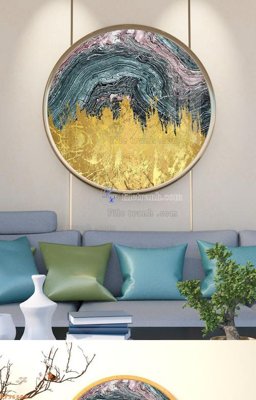 File gốc File tranh hiện đại pha lê gương KF96804 (in lụa) hoa văn cổ điển