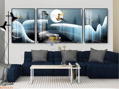 Tải file File tranh hiện đại pha lê gương KF96824 (gốc) chủ đề phong thủy