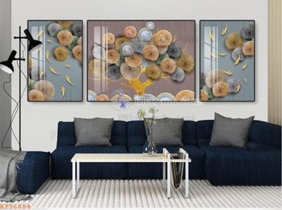 File tranh File tranh hiện đại pha lê gương KF96884 (gốc) in vải canvas