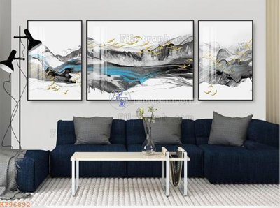 Download file gốc File tranh hiện đại pha lê gương KF96892 (in lụa) hoa lá