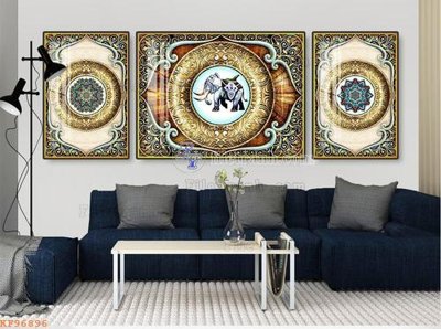 File in trần File tranh hiện đại pha lê gương KF96896 (file gốc) hoa văn 3D