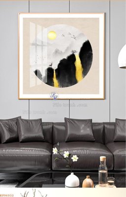 File tranh File tranh hiện đại pha lê gương KF96932 (bản gốc) treo quán cafe