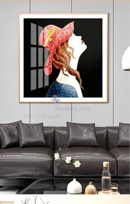 File tranh in trần 3D File tranh hiện đại pha lê gương KF96950 (ảnh gốc)